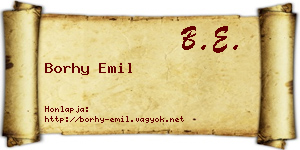 Borhy Emil névjegykártya