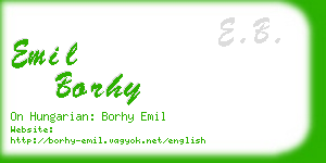 emil borhy business card